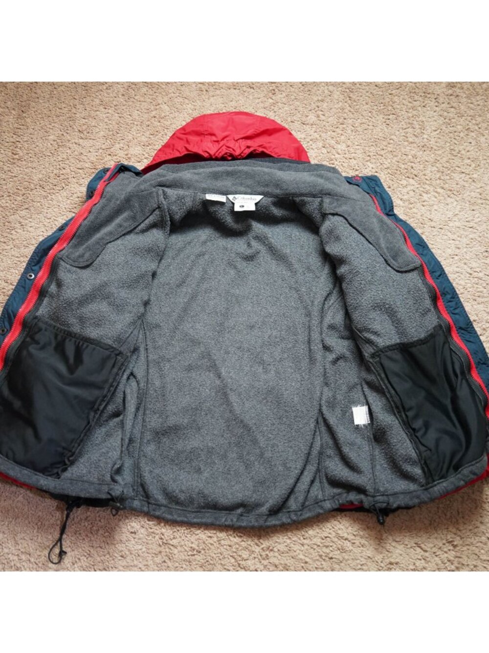 Y2K Columbia Fire Ridge 3 in 1 Jacket Womens L Red Ski Winter Coat Interchange - Picture 4 of 13